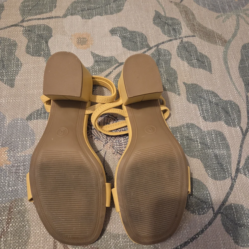 Yellow Block Heel Sandals - Picture 3 of 4